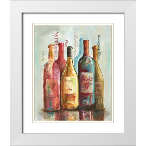Wine Cellar Motif I White Modern Wood Framed Art Print with Double Matting by Gorham, Gregory