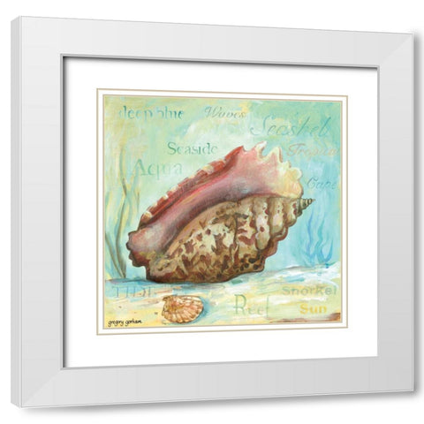 Marine Life Motif V White Modern Wood Framed Art Print with Double Matting by Gorham, Gregory