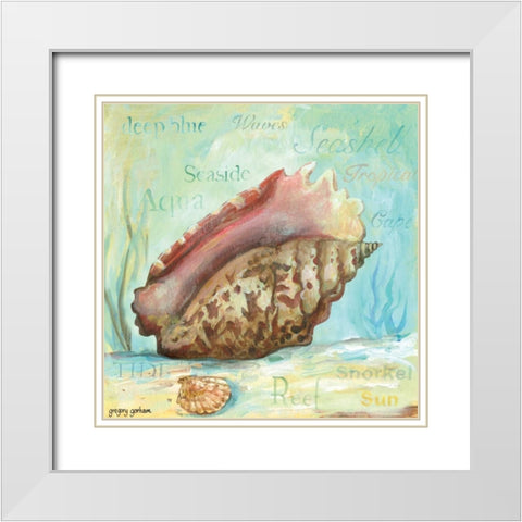 Marine Life Motif V White Modern Wood Framed Art Print with Double Matting by Gorham, Gregory