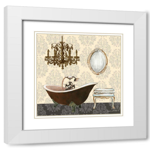 French Bath Motif II White Modern Wood Framed Art Print with Double Matting by Gorham, Gregory