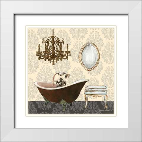French Bath Motif II White Modern Wood Framed Art Print with Double Matting by Gorham, Gregory