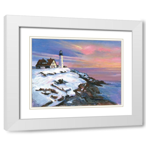 Winters Light White Modern Wood Framed Art Print with Double Matting by Gorham, Gregory
