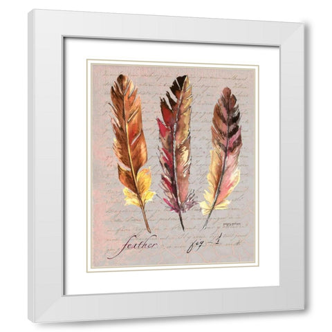Feathers Fig 1 White Modern Wood Framed Art Print with Double Matting by Gorham, Gregory