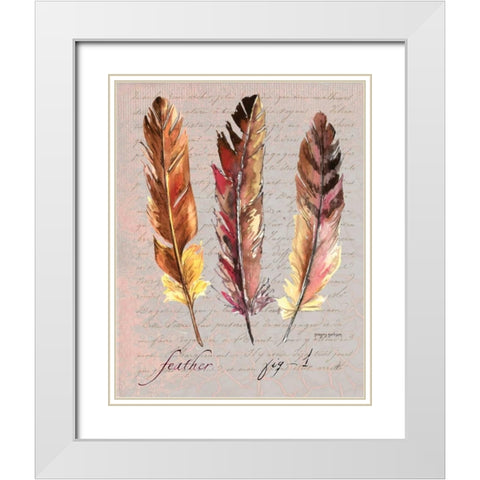 Feathers Fig 1 White Modern Wood Framed Art Print with Double Matting by Gorham, Gregory