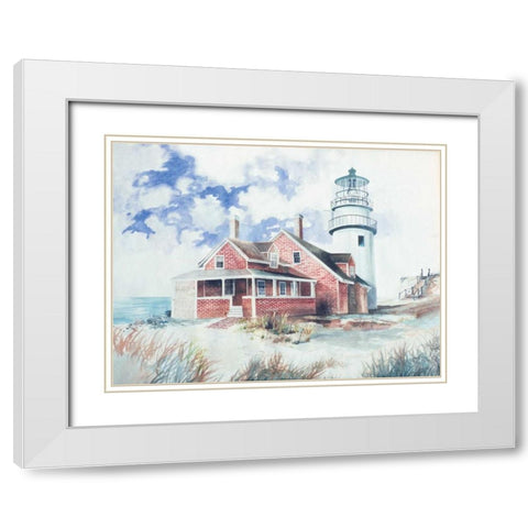 Cape Cod Light House White Modern Wood Framed Art Print with Double Matting by Gorham, Gregory