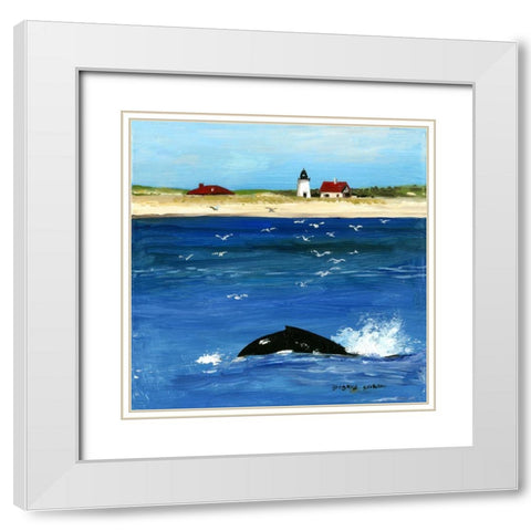Summer Whale White Modern Wood Framed Art Print with Double Matting by Gorham, Gregory