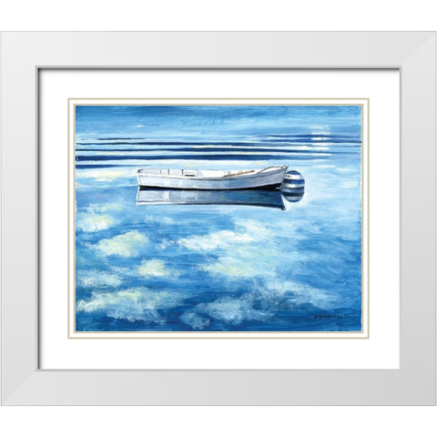 Skiff White Modern Wood Framed Art Print with Double Matting by Gorham, Gregory