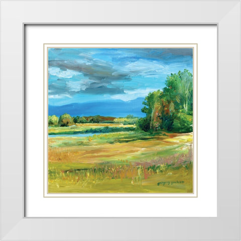 Along The Kootenai White Modern Wood Framed Art Print with Double Matting by Gorham, Gregory