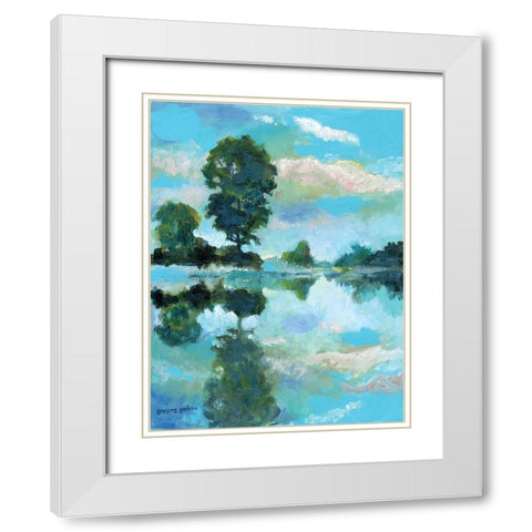 Lacamas Lake White Modern Wood Framed Art Print with Double Matting by Gorham, Gregory