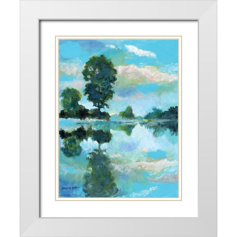 Lacamas Lake White Modern Wood Framed Art Print with Double Matting by Gorham, Gregory