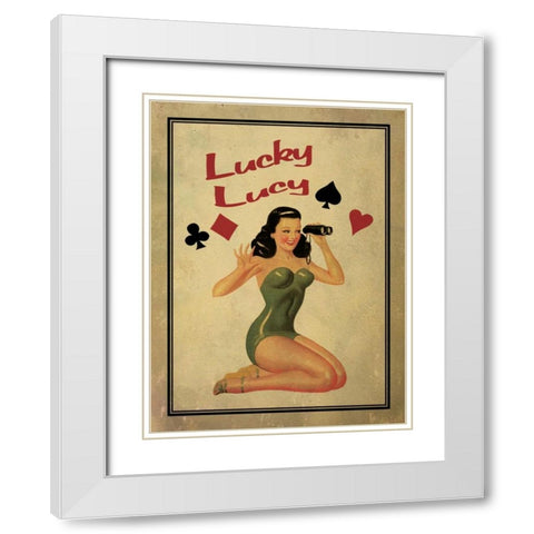 Lucky Lucy White Modern Wood Framed Art Print with Double Matting by Giacopelli, Jason