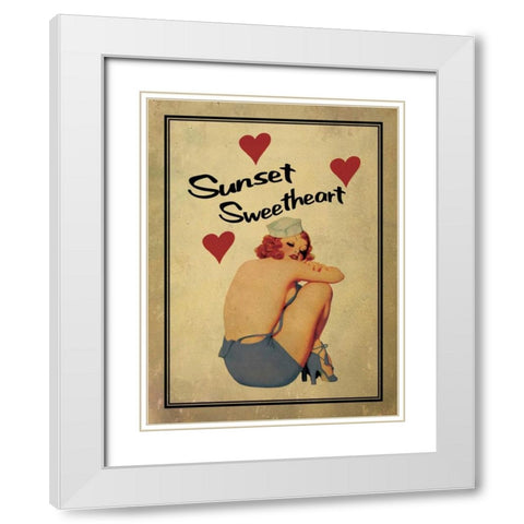 Sunset Sweetheart White Modern Wood Framed Art Print with Double Matting by Giacopelli, Jason