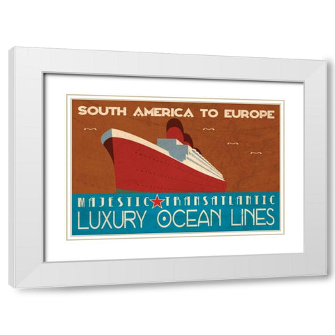 Ocean Liner White Modern Wood Framed Art Print with Double Matting by Giacopelli, Jason