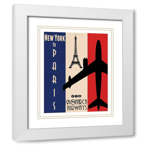 NY to Paris White Modern Wood Framed Art Print with Double Matting by Giacopelli, Jason
