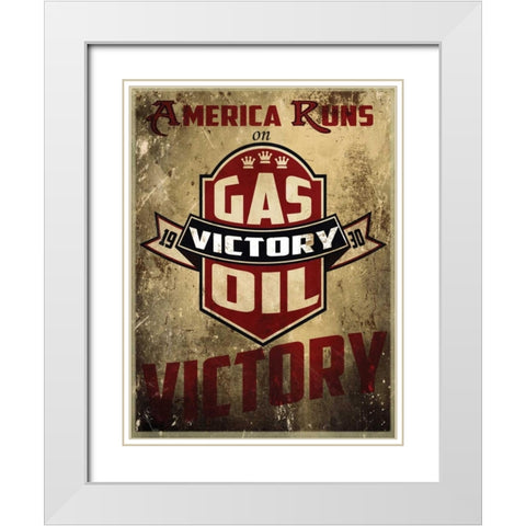 Victory Gas II White Modern Wood Framed Art Print with Double Matting by Giacopelli, Jason