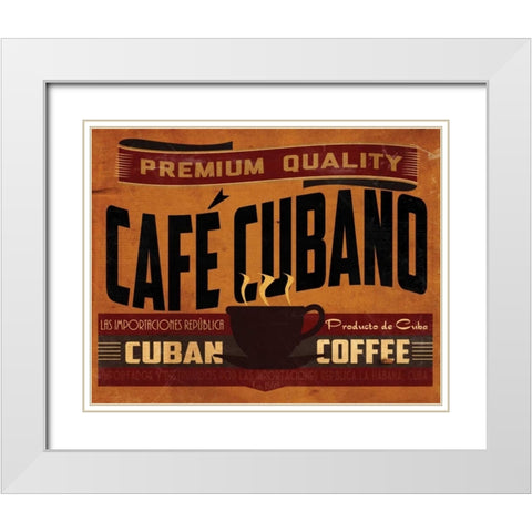 Cuban Coffee White Modern Wood Framed Art Print with Double Matting by Giacopelli, Jason