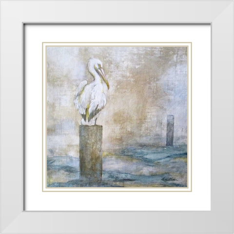 Coastal Birds I White Modern Wood Framed Art Print with Double Matting by Giltner, Paula