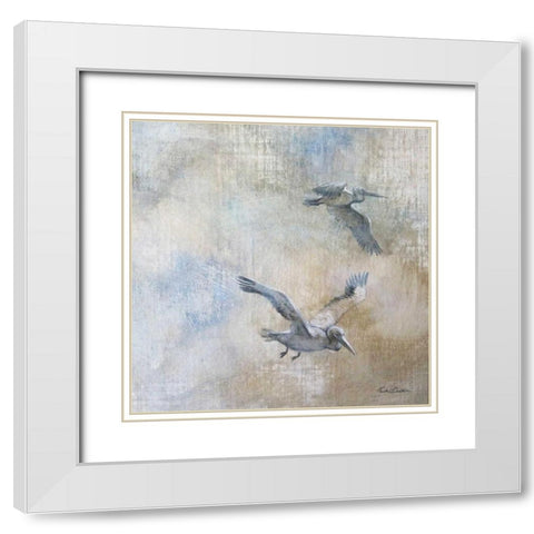 Coastal Birds II White Modern Wood Framed Art Print with Double Matting by Giltner, Paula