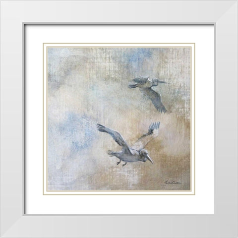 Coastal Birds II White Modern Wood Framed Art Print with Double Matting by Giltner, Paula