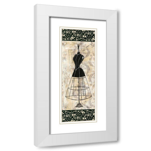 Dress Form Panel II White Modern Wood Framed Art Print with Double Matting by Guinn, Katie