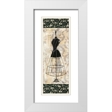 Dress Form Panel II White Modern Wood Framed Art Print with Double Matting by Guinn, Katie