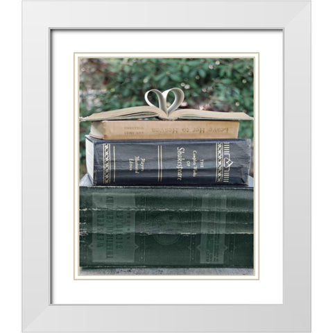 Love Books II White Modern Wood Framed Art Print with Double Matting by Guinn, Katie