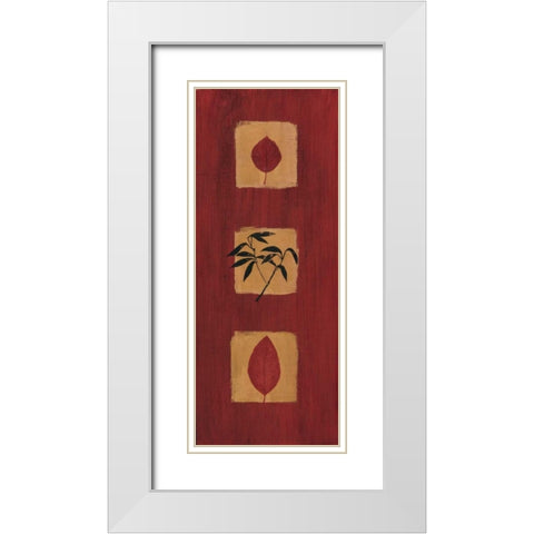 Asian Panel II White Modern Wood Framed Art Print with Double Matting by Hannah, Jenny