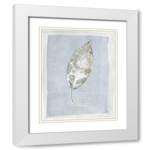 Winter Leaf I White Modern Wood Framed Art Print with Double Matting by Hargittai, Paul