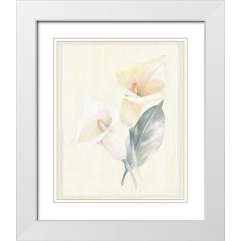 Calla Lily IV White Modern Wood Framed Art Print with Double Matting by Hargittai, Paul