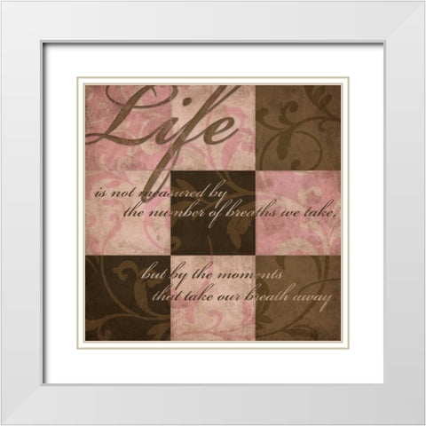 Life in Pink White Modern Wood Framed Art Print with Double Matting by Harbick, N
