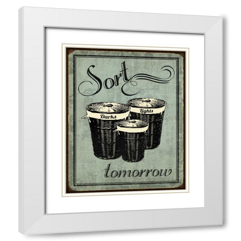 Sort White Modern Wood Framed Art Print with Double Matting by Harbick, N