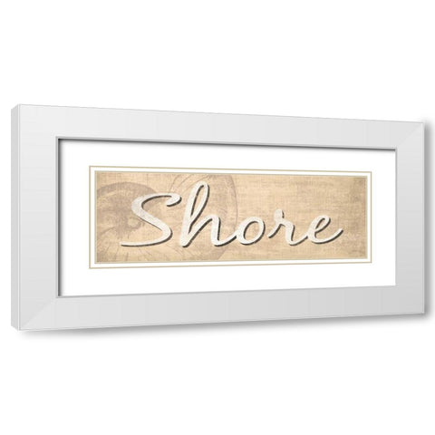 Shore White Modern Wood Framed Art Print with Double Matting by Harbick, N
