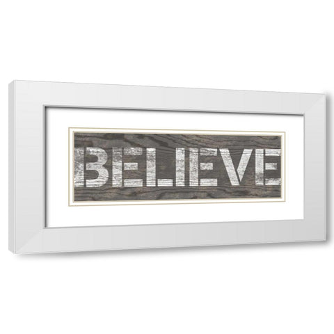 Believe White Modern Wood Framed Art Print with Double Matting by Harbick, N