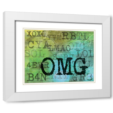 Text Logic II White Modern Wood Framed Art Print with Double Matting by Harbick, N