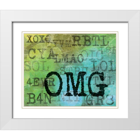 Text Logic II White Modern Wood Framed Art Print with Double Matting by Harbick, N