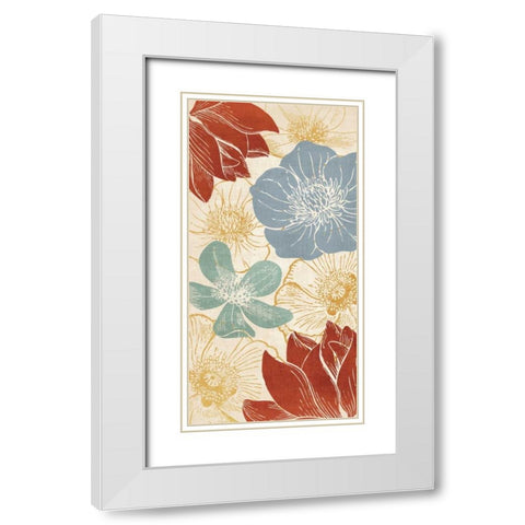 Vintage Flowers I White Modern Wood Framed Art Print with Double Matting by Harbick, N