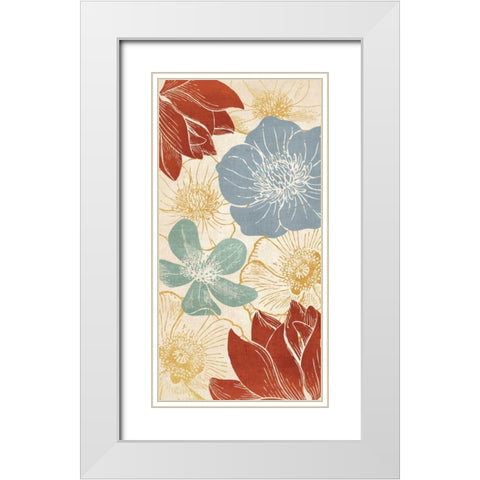 Vintage Flowers I White Modern Wood Framed Art Print with Double Matting by Harbick, N