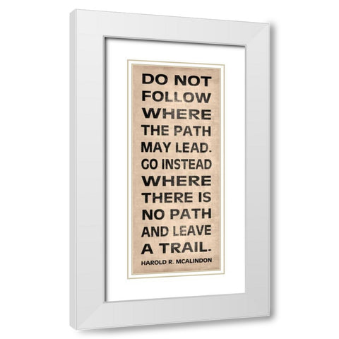 Leave a Trail White Modern Wood Framed Art Print with Double Matting by Harbick, N