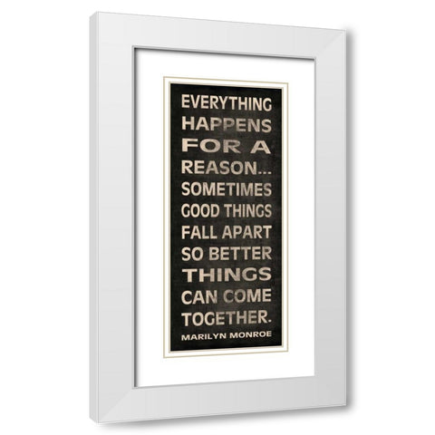 Everything Happens White Modern Wood Framed Art Print with Double Matting by Harbick, N