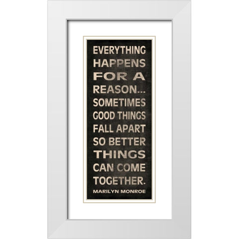 Everything Happens White Modern Wood Framed Art Print with Double Matting by Harbick, N