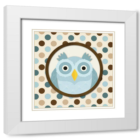 O is for Owl I White Modern Wood Framed Art Print with Double Matting by Harbick, N