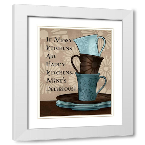 In the Kitchen I White Modern Wood Framed Art Print with Double Matting by Harbick, N