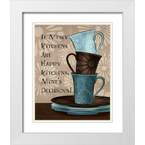 In the Kitchen I White Modern Wood Framed Art Print with Double Matting by Harbick, N