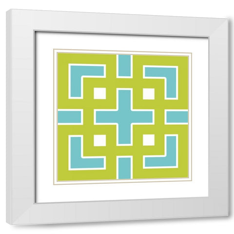 Graphic Pattern III White Modern Wood Framed Art Print with Double Matting by Harbick, N
