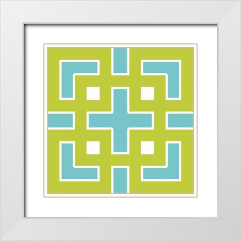 Graphic Pattern III White Modern Wood Framed Art Print with Double Matting by Harbick, N