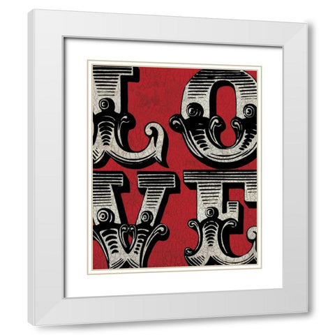 Love Sign White Modern Wood Framed Art Print with Double Matting by Harbick, N