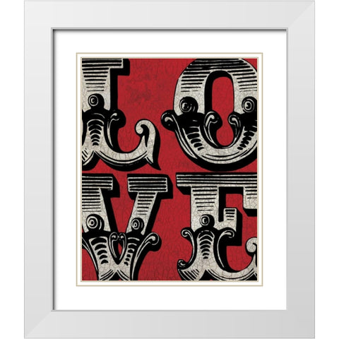 Love Sign White Modern Wood Framed Art Print with Double Matting by Harbick, N
