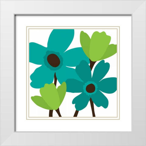 Spring Bouquet I White Modern Wood Framed Art Print with Double Matting by Harbick, N