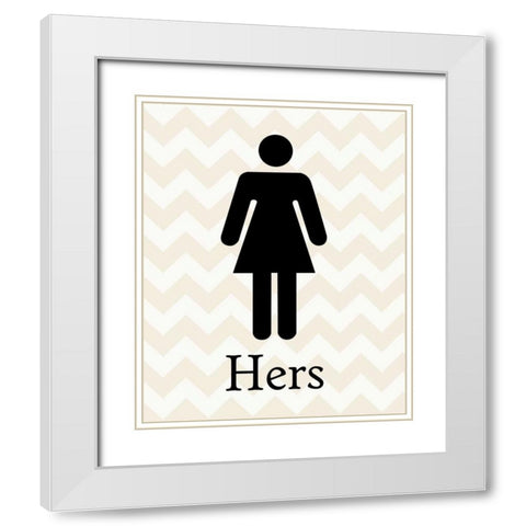 Hers Classic White Modern Wood Framed Art Print with Double Matting by Harbick, N