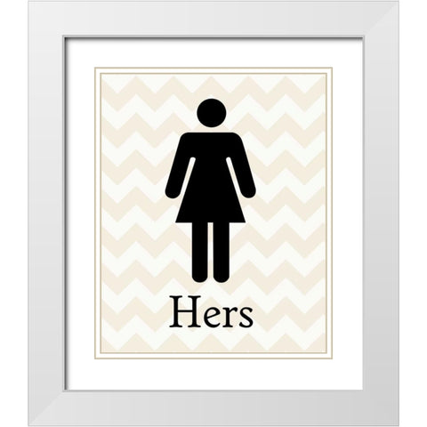 Hers Classic White Modern Wood Framed Art Print with Double Matting by Harbick, N